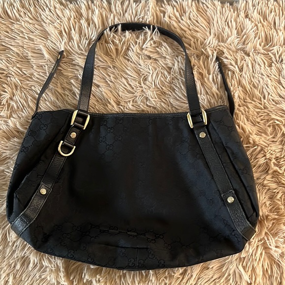 Auth GUCCI Black GG Canvas Abbey D-Ring Shoulder Bag - Picture 4 of 16